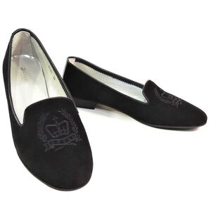 LUIGI TRAINI 🇮🇹 WOMEN'S SOFT BLACK SUEDE COMFORT FLAT LOAFERS